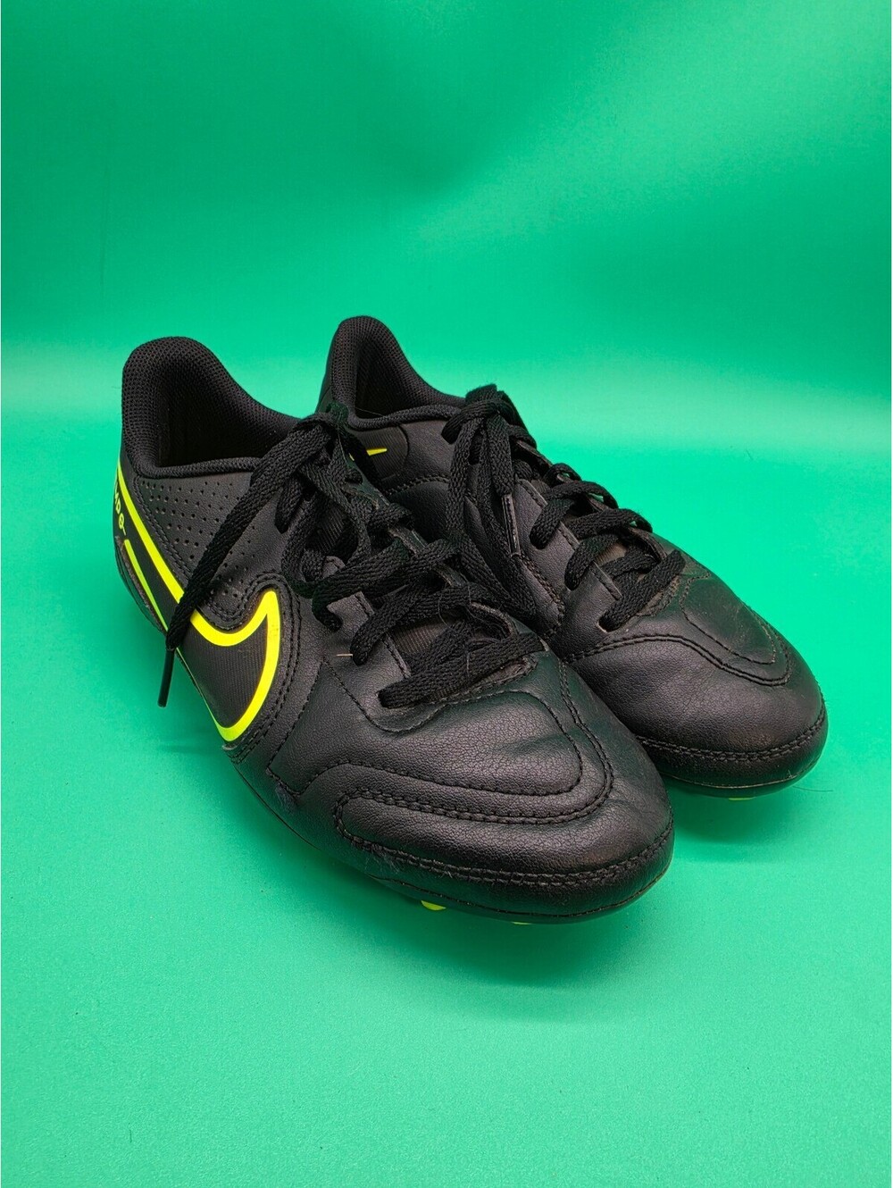 Nike Tiempo Legend 10 Club FG/MG Youth Soccer Cleats Black Volt Size 3.5Y